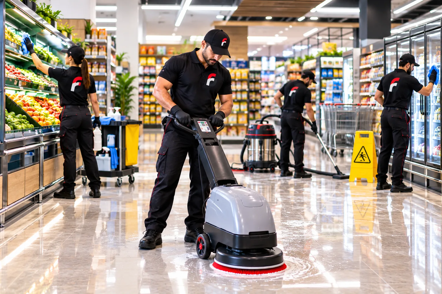 Supermarket and hypermarket grocery store deep cleaning Bangalore