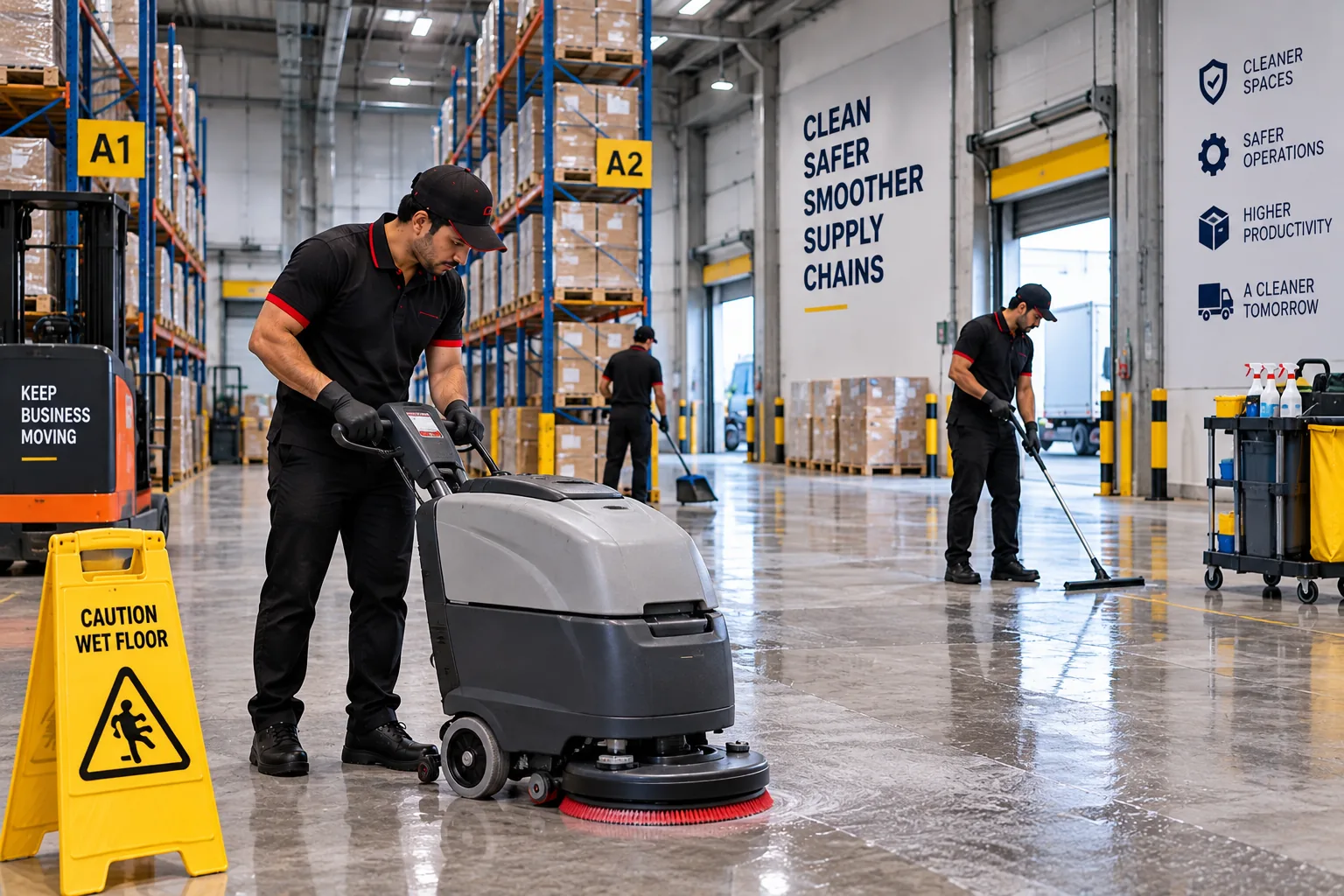 Warehouse and logistics hub industrial deep cleaning services Bangalore