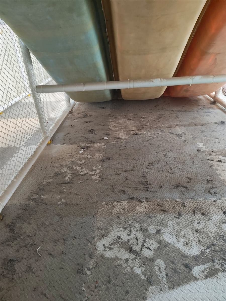 Dirty play-area floor mats before deep cleaning by Facilities4u
